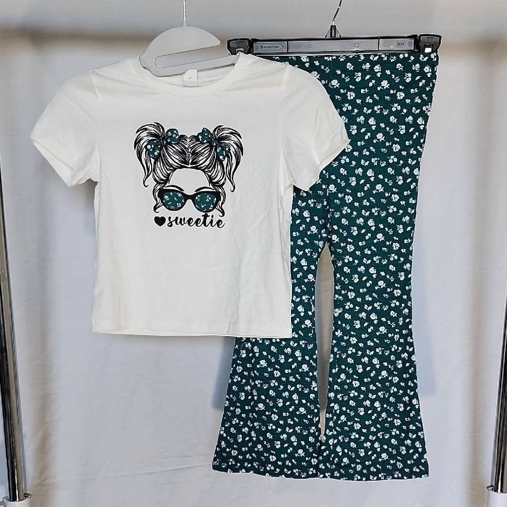 SHEIN White and Teal Sweetie Set